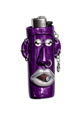 After Hours dark purple handmade polymer clay lighter case with keychain