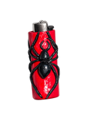 Black Widow red and black handmade polymer clay lighter case with keychain