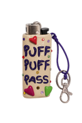 Puff Puff Pass handmade polymer clay BIC lighter case with keychain