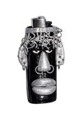 The Ex black and white handmade polymer clay character lighter case